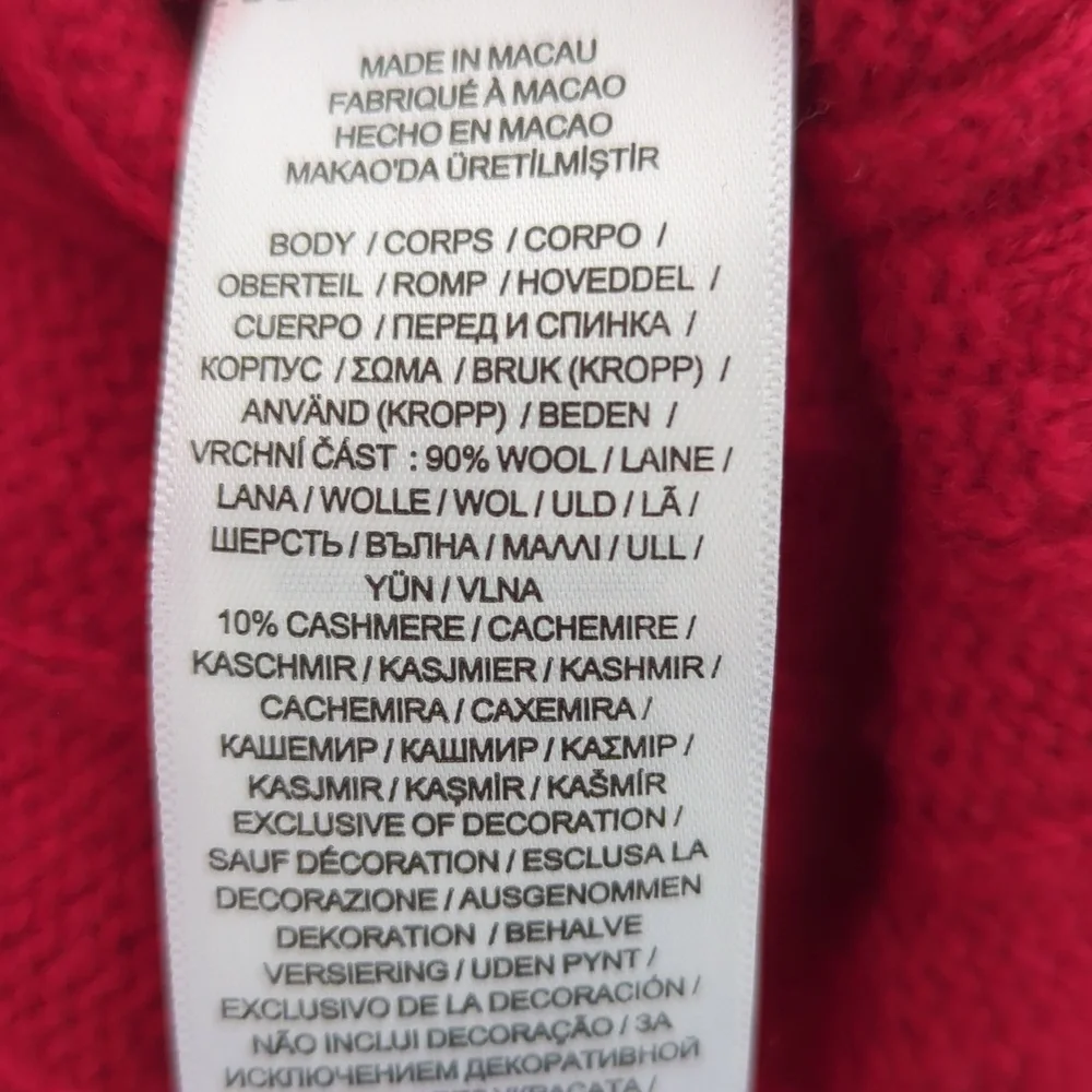Polo Ralph Lauren Red Wool Cable Knit Sweater